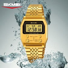Reloj Despertador Hombre Fasjion Con Caja Correa Acero Inoxidable SKMEI 2460 Cronómetro
