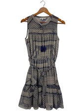 Rebecca Minkoff Sommerkleid Damen Kleid Minimalistisch Weiß Grau Größe 36