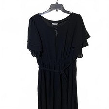 Vestido Pinup Moda Elegante Clásico Chic Negro Para Mujer Manga Acampanada 20W-Nuevo