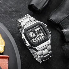 Reloj pulsera deportivo digital LED para hombre impermeable cronómetro alarma militar Reino Unido