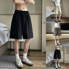 Pantalones cortos de poliéster para hombre calce holgado color liso transpirable ropa de verano