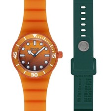 Orologio Hip Hop Master Orange Blue HWU1326 Watch Silicone Arancione 41mm Uomo