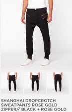 Pantalones deportivos medianos MyVice Los Angeles Shanghai Dropcrotch oro rosa nuevos con etiquetas