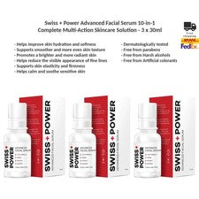 Swiss + Power Advanced Suero Facial 10 en 1 Multi-Acción Cuidado de la Piel 3x30 ml
