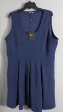 Nuevo-VESTIDO CORTO DE VERANO MUJER MARCA BLANCA AZUL MARINO SIN MANGAS.TALLA 2XL