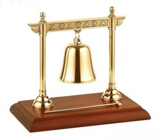 Campana de Latón Base de Madera Meditación Mazo Hogar Mesa Decoración Regalo Feng Shui
