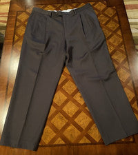 Pantalones de vestir Pazoni Italia marrón topo lana pura 40 x 30,5" entrepierna corta nuevos sin etiquetas