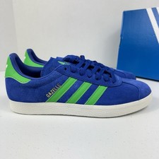 Tenis deportivos Adidas Gazelle azul real verde energía JH5389 tallas para hombre