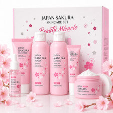 Juego de cuidado de la piel LAIKOU Japón Sakura - Kit de cuidado facial de 6 piezas piel de vidrio coreano