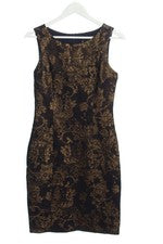 Vestido lápiz mujer Steps talla 36 marrón dorado estampado casual