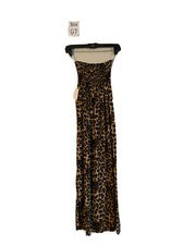Maxi Vestido Moda Revista Estampado Leopardo Sin Tirantes Mujer Talla S