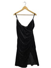 Vestido de noche JAKE*S brillante línea A negro talla 44