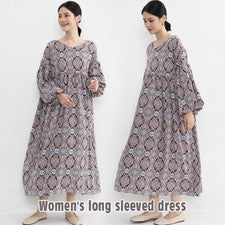 Para Mujer Vestido Floral Otoño Nuevo Retro Hasta la Rodilla Manga Inferior Vestido Moda