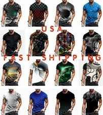 Hombres Camiseta Moda Sedosa Gráfico 3D Manga Corta Novedad Informal Verano Camiseta