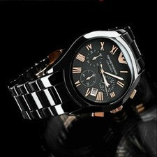 MONTRE EMPORIO ARMANI Chrono Date avec Boitier Bracelet Céramique. 299,00€ NEUVE