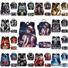 *Michael/Jackson* Mochila Escolar BookbaG Bolsa de Almuerzo Aislada Estuche para Lápices Niños