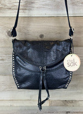 Bolso Bandolera The Sak Silverlake Cuero Negro Tachonado Boho Nuevo con Etiquetas