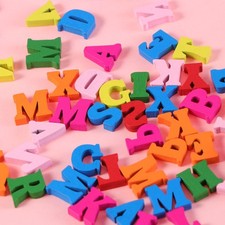 100 Piezas Coloridas Letras de Madera Alfabeto Pared Letras Decoración para Fiesta en Hogar