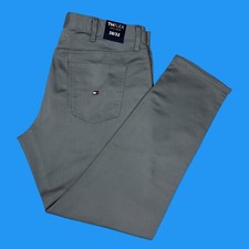 Pantalones Tommy Hilfiger Para Hombre Talla 38x32 TH Flex Ajustados Rectos Rendimiento 5 Bolsillos