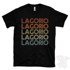 CAMISETA LAGORIO ESTILO RETRO REPETIDO Hombre y Mujer Novedad Genial Nombre Regalo