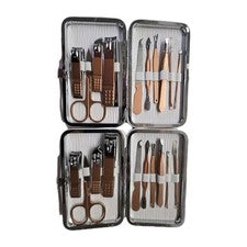 2 X Blossom 10 en 1 Kit Profesional Manicura, Pedicura + Herramientas Faciales Acicalamiento