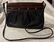 "Bolso bandolera o clutch de cuero genuino Amanda Smith 11"" x 7"""