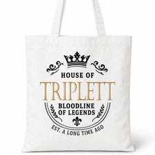 Bolso de Mano TRIPLET Family Surname House Of White Algodón