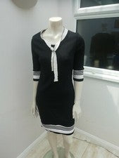 Nuevo con etiquetas Vestido Moda Mia Mujer Negro/Blanco Talla S Axila a Axila 42 cms