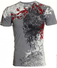 Camiseta para hombre Archaic Affliction manga corta REINO motociclista cruzado