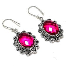 Pendiente de joyería de plata esterlina 925 hecho a mano con piedras...