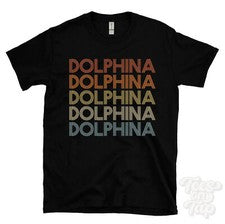 CAMISETA ESTILO RETRO REPETIDA DELFINA Hombre y Mujer Novedad Genial Nombre Regalo