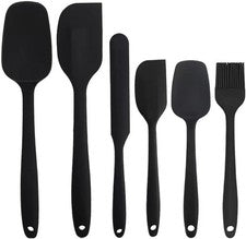 Espátula Utensilios de Cocina - Juego de 6 Piezas Silicona Calor Grande, Negro