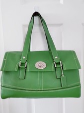 Bolso de mano Coach de cuero verde para mujer nuevo
