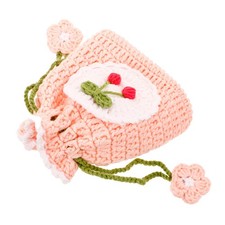 Pequeña Bolsa con Cordón Auricular Crochet Billetera Lindo Patrón Cambio Bolsa de Almacenamiento