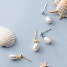Pendientes mujer perlas agua dulce plata de ley 925 pendientes