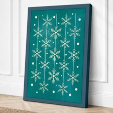 Geometría de copo de nieve impresión en lienzo geométrico arte de pared decoración del hogar listo para colgar