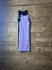Mujer Vestido Dos Piezas Sexy Acanalado Cuello Halter Moda Dividido Tanque Vestidos Nuevo con Etiquetas