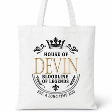 Bolso de Mano DEVIN Family Surname House Of White Algodón