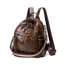 Mochila pequeña Bolso para mujer Mochila con cremallera Bolsos retro de moda para mujer