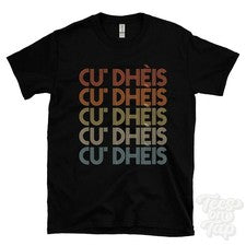 CAMISETA CU' DHÉIS ESTILO RETRO REPETIDO para hombre y mujer Reino Unido top name regalo