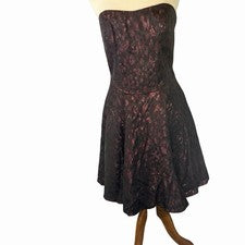 Vestido ABS By Allen Schwartz para mujer talla 8 estampado animal novia sin tirantes mini