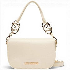 Moda Love Moschino Bolso de Hombro Logo Perla Mujer Marfil en Eco-piel