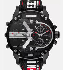 Diesel DZ7433 Mr. Daddy 2.0 Cronógrafo Negro Nylon Silicona Reloj Hombre 57mm