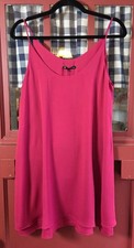 Mini Vestido Krissa Para Mujer Tranquilo Lujo Rosa Frambuesa Sin Mangas Correa Talla S Nuevo con Etiquetas