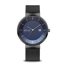 BERING 14639-227 Solar Zafiro Azul Dial Reloj de Malla Hombres Japón Nuevo