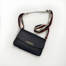 Nuevo Tommy Hilfiger Logo Para Mujer Azul Marino Bandolera Bolso de Mano Cartera