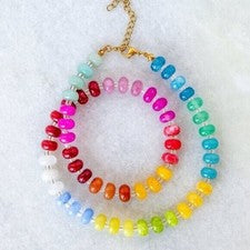Collar de Cuentas Grandes Coloridas Impermeable Collar de Verano Joyería Colorida