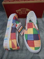 ZAPATOS VANS CLÁSICOS SIN CORDONES ORGULLO MULTICOLOR BLANCO PARA HOMBRE EE. UU. 10 NUEVOS EN CAJA