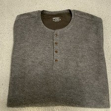UNTUCKit NUEVO UREY Henley Gris Moteado Pullover Camisa Manga Larga Talla 2XL