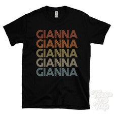 CAMISETA GIANNA ESTILO RETRO REPETIDO Hombre y Mujer Novedad Genial Nombre Regalo